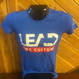 Miracle’s Closet Lead the Culture Tee Shirt, Red & Blue & White